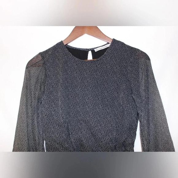 Women’s Abercrombie & Fitch Mini Polka Dot Wrap Summer Sheer Sleeve Dress Small - Picture 2 of 16